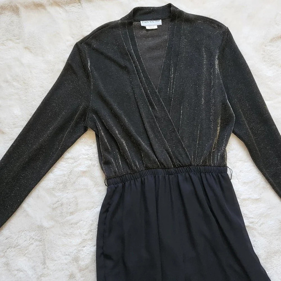 Vintage Joan Walters Womens 90’s Metal Jumpsuit Black - Picture 11 of 15